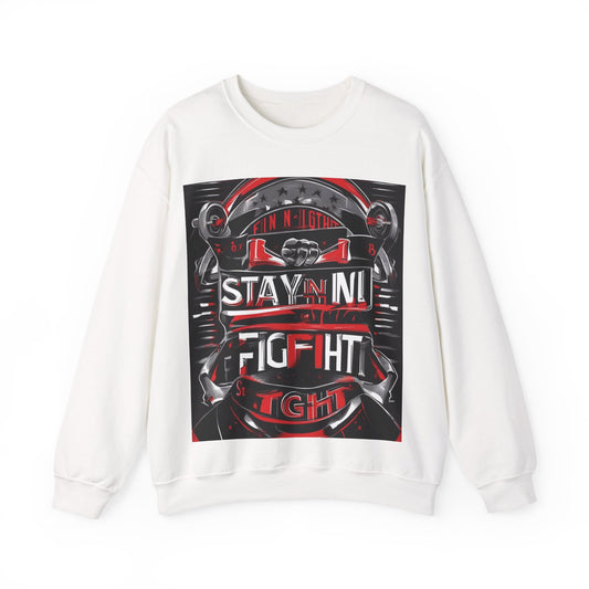 boostlete-rise-grind-type-stay-in-the-fight-banner-retro-1441 — Unisex Heavy Blend Crewneck (G18000)