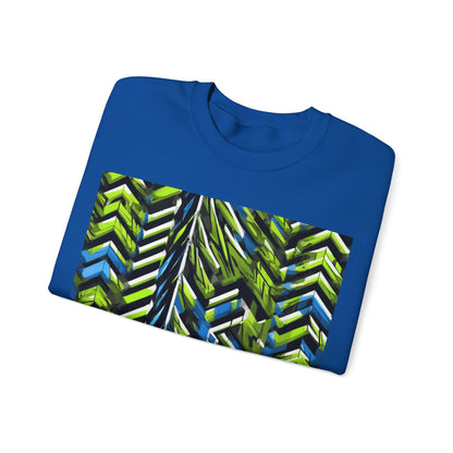 boostlete-rise-grind-pattern-chevron-isometric-0195 — Unisex Heavy Blend Crewneck Sweatshirt (Gildan)