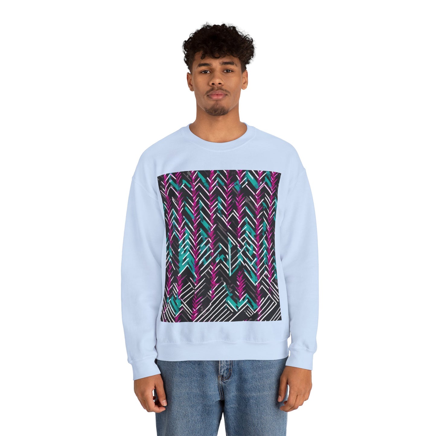 boostlete-recovery-progress-pattern-chevron-retro-0243 — Unisex Heavy Blend Crewneck (G18000)