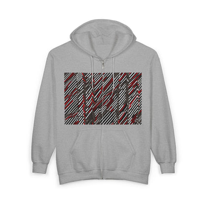 boostlete-field-day-pattern-diagonal-paper-0287 — Unisex Heavy Blend Full-Zip Hooded Sweatshirt