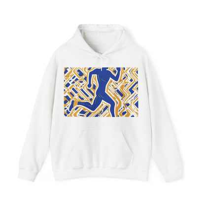 boostlete-pr-season-icon-runner-outline-industrial-0170 — Unisex Heavy Blend Hooded Sweatshirt (Gildan)