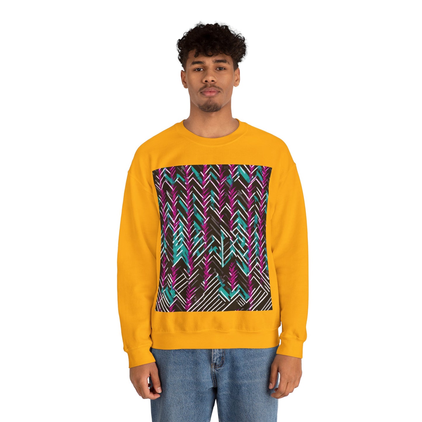 boostlete-recovery-progress-pattern-chevron-retro-0243 — Unisex Heavy Blend Crewneck (G18000)
