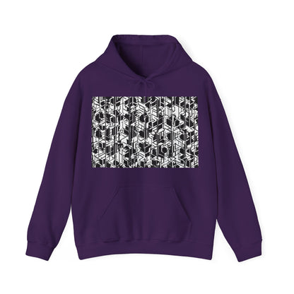 boostlete-field-day-pattern-micro-blueprint-0927 — Unisex Heavy Blend Hoodie (G18500)