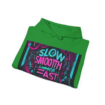 boostlete-recovery-progress-type-slow-is-smooth-smooth-is-fast-banner-engraved-0181 — Unisex Heavy Blend Hooded Sweatshirt (Gildan)