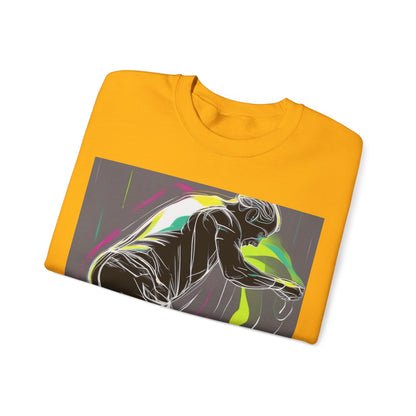 boostlete-iron-intent-scene-athlete-neon-monoline-0140 — Unisex Heavy Blend Crewneck Sweatshirt (Gildan)
