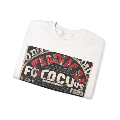 boostlete-mile-by-mile-type-focus-over-feelings-split-retro-0841 — Unisex Heavy Blend Crewneck (G18000)