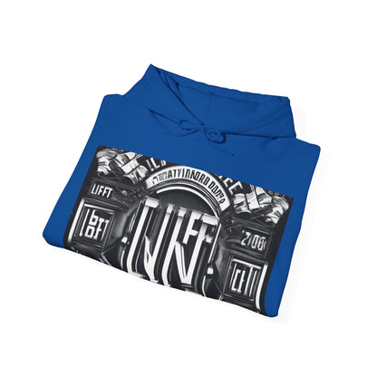 boostlete-am-crew-type-lift-the-standard-banner-engraved-0665 — Unisex Heavy Blend Hoodie (G18500)