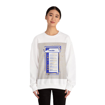 boostlete-am-crew-icon-checklist-glitch-badge-0018 — Unisex Heavy Blend Crewneck Sweatshirt (Gildan)