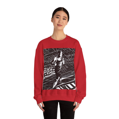 boostlete-headspace-scene-marathoner-speed-geometric-0816 — Unisex Heavy Blend Crewneck (G18000)