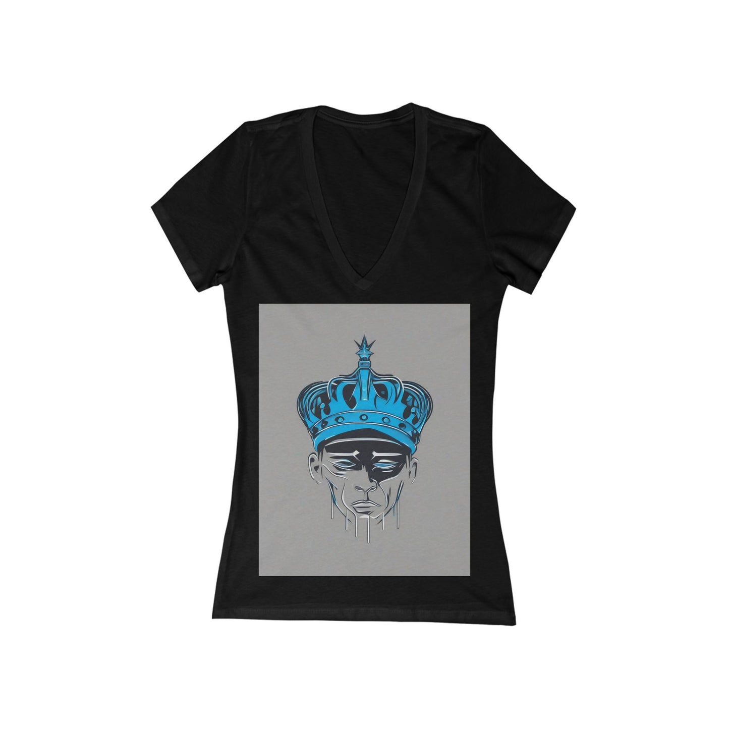 boostlete-am-crew-icon-crown-grainy-monoline-0022 — Women's Deep V-Neck Tee (B+C 6035)