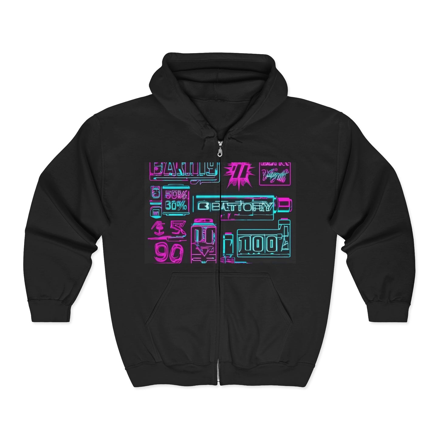 boostlete-rise-grind-type-battery-100-effort-split-blueprint-0205 — Unisex Heavy Blend Full-Zip Hooded Sweatshirt