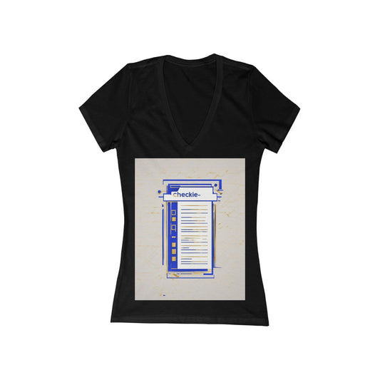boostlete-am-crew-icon-checklist-glitch-badge-0018 — Women's Deep V-Neck Tee (B+C 6035)