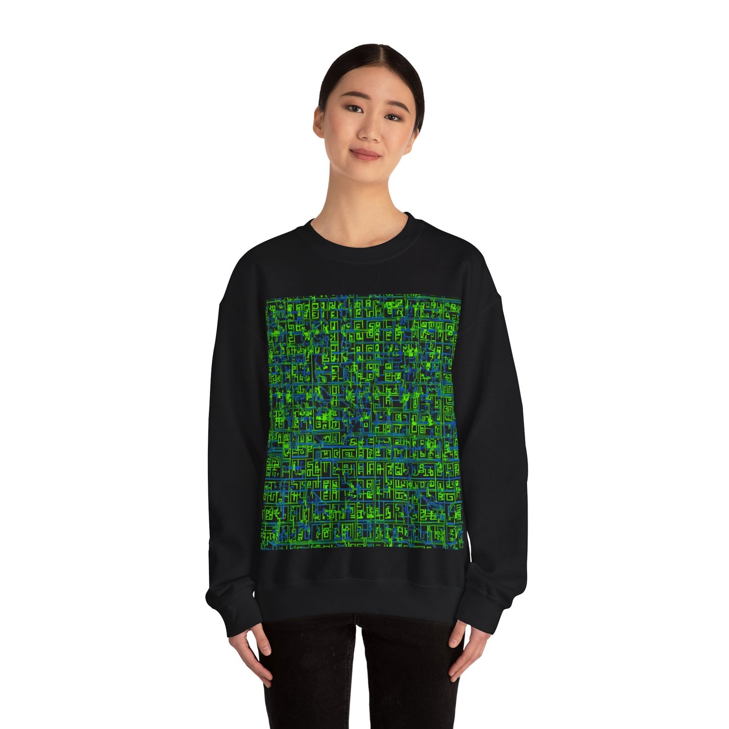 boostlete-mile-by-mile-pattern-plate-number-blueprint-0147 — Unisex Heavy Blend Crewneck Sweatshirt (Gildan)