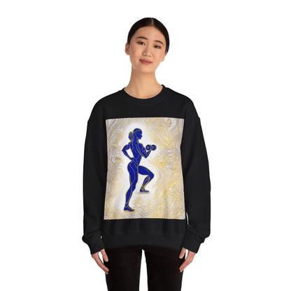 boostlete-iron-intent-scene-lunge-neon-line-art-0392 — Unisex Heavy Blend Crewneck (G18000)
