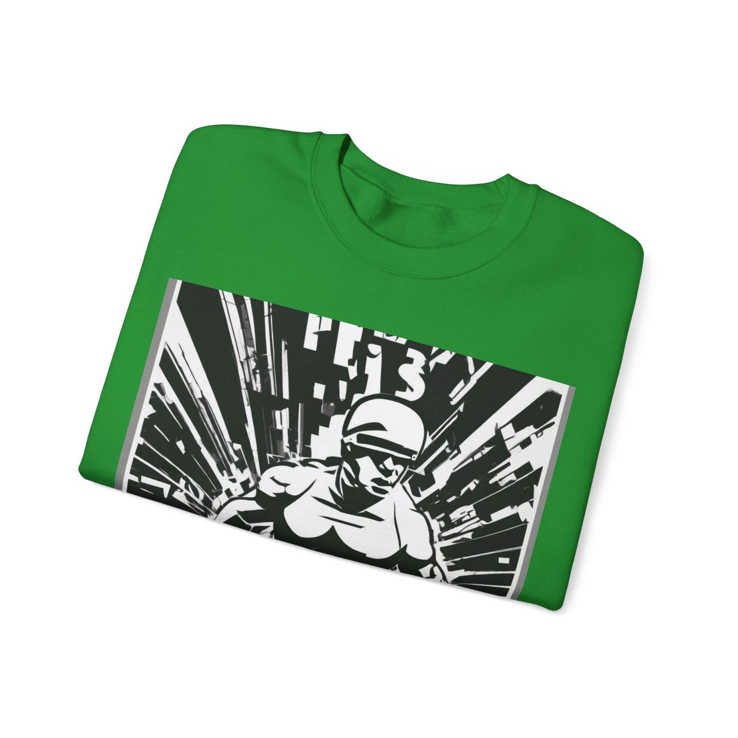 boostlete-field-day-scene-sprinter-halftone-bold-0148 — Unisex Heavy Blend Crewneck Sweatshirt (Gildan)