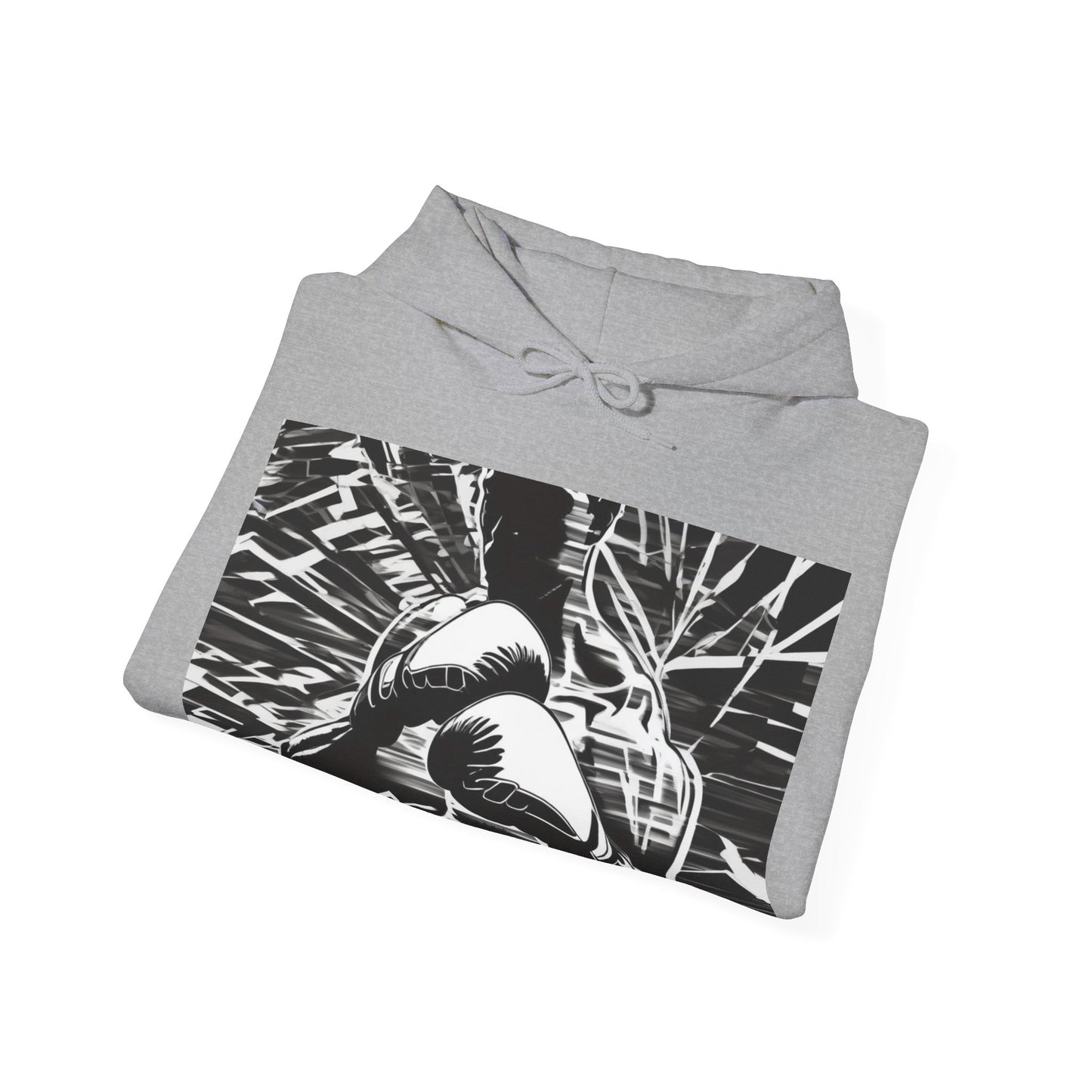 boostlete-boost-mode-scene-boxer-glitch-paper-0084 — Unisex Heavy Blend Hooded Sweatshirt (Gildan)