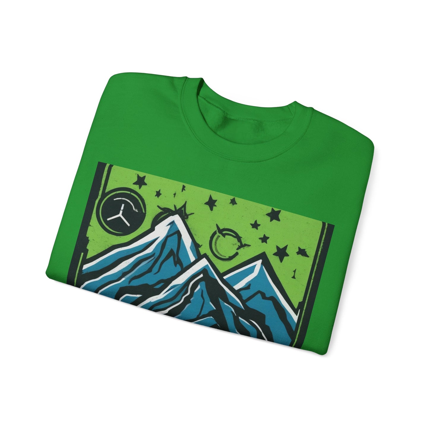 boostlete-pr-season-icon-mountain-grainy-badge-0154 — Unisex Heavy Blend Crewneck Sweatshirt (Gildan)