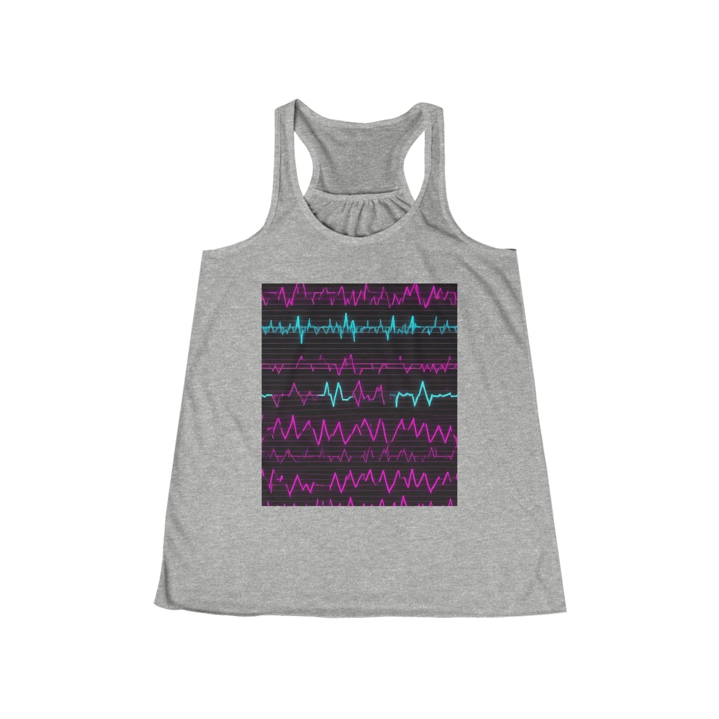 boostlete-boost-mode-pattern-ekg-modern-0111 — Women's Flowy Racerback Tank (B+C 8800)