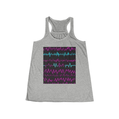 boostlete-boost-mode-pattern-ekg-modern-0111 — Women's Flowy Racerback Tank (B+C 8800)