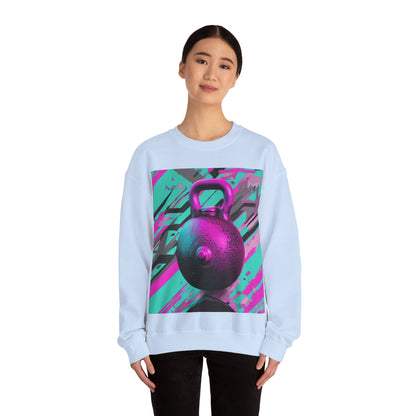 boostlete-mile-by-mile-scene-kettlebell-3d-monoline-1364 — Unisex Heavy Blend Crewneck (G18000)