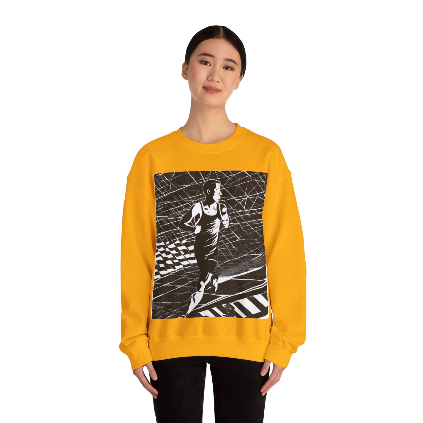 boostlete-headspace-scene-marathoner-speed-geometric-0816 — Unisex Heavy Blend Crewneck (G18000)
