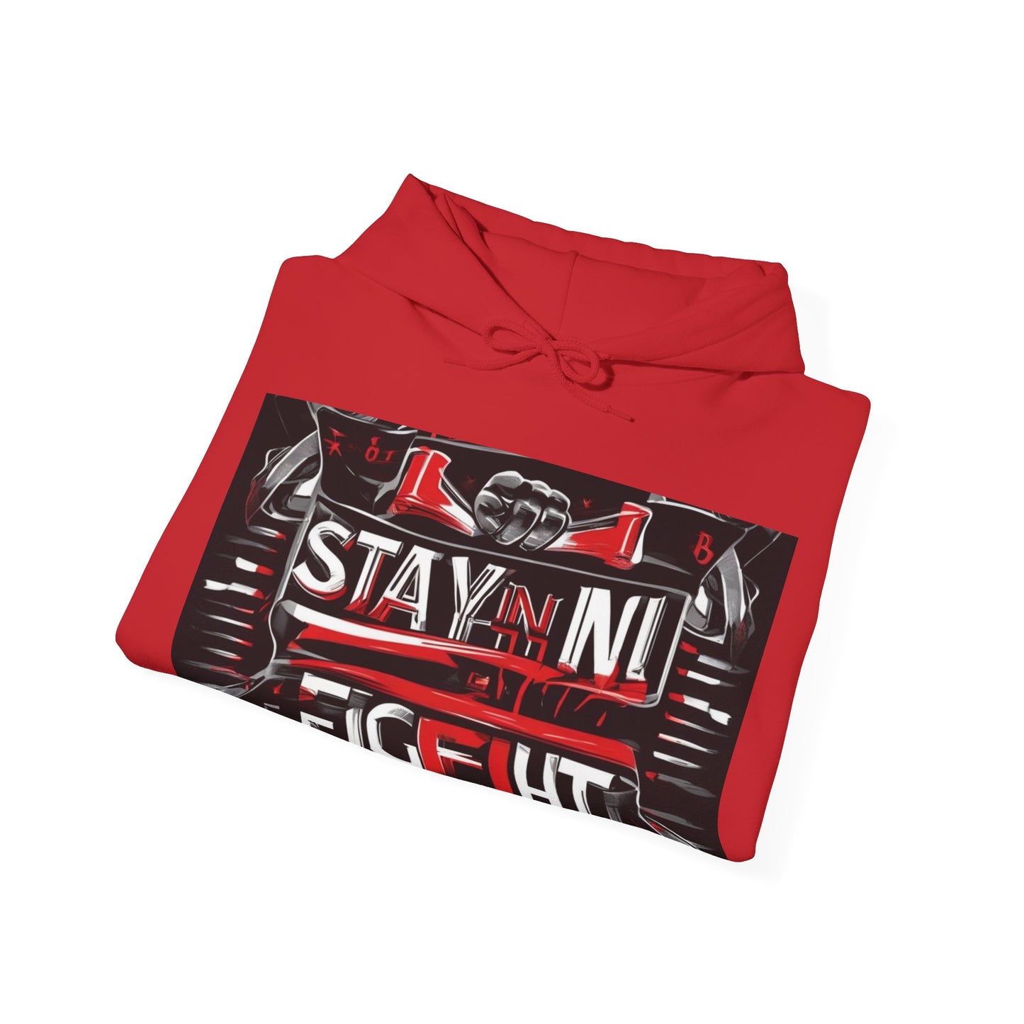 boostlete-rise-grind-type-stay-in-the-fight-banner-retro-1441 — Unisex Heavy Blend Hoodie (G18500)