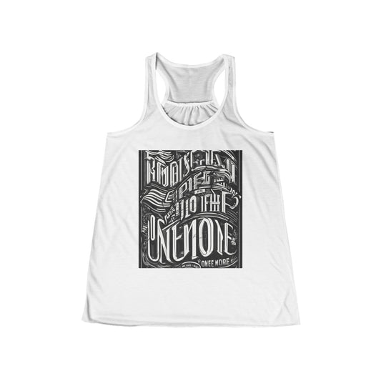 boostlete-mile-by-mile-type-one-more-split-line-art-0001 — Women's Flowy Racerback Tank (B+C 8800)