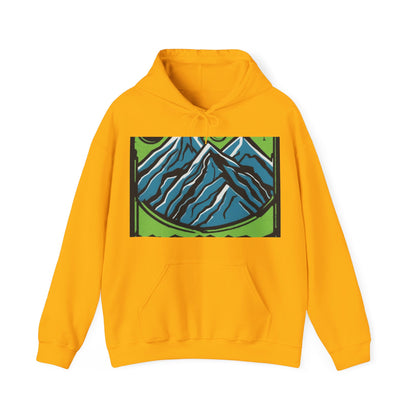 boostlete-pr-season-icon-mountain-grainy-badge-0154 — Unisex Heavy Blend Hooded Sweatshirt (Gildan)