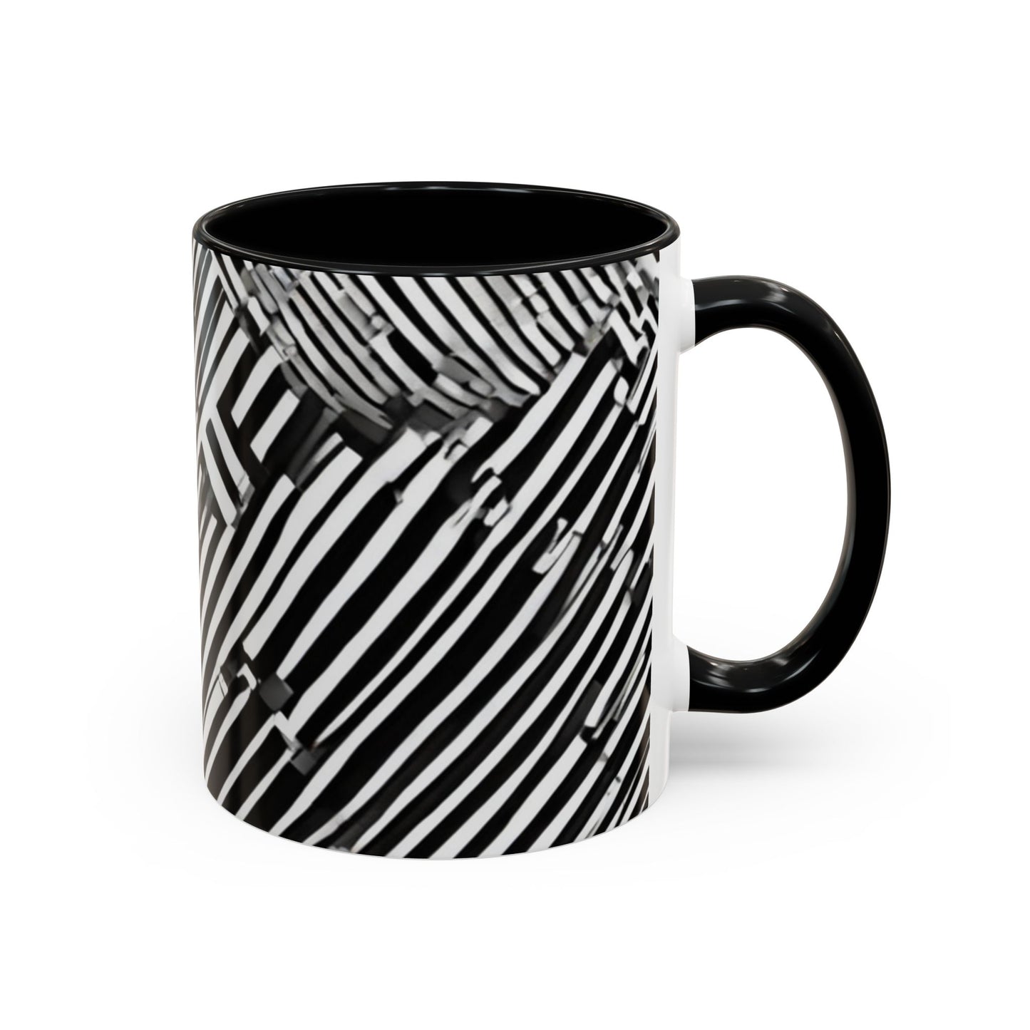boostlete-mile-by-mile-pattern-barcode-monoline-0059 — Accent Mug 11oz/15oz