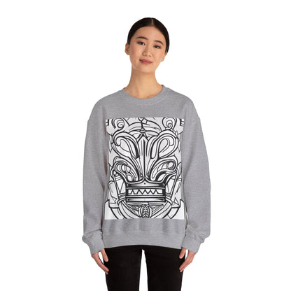 boostlete-boost-mode-icon-crown-offset-line-art-0190 — Unisex Heavy Blend Crewneck Sweatshirt (Gildan)