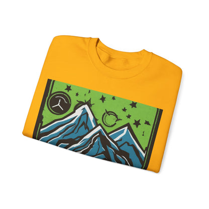 boostlete-pr-season-icon-mountain-grainy-badge-0154 — Unisex Heavy Blend Crewneck Sweatshirt (Gildan)