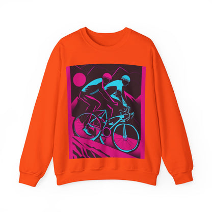 boostlete-rise-grind-scene-cyclist-outline-vector-0868 — Unisex Heavy Blend Crewneck (G18000)