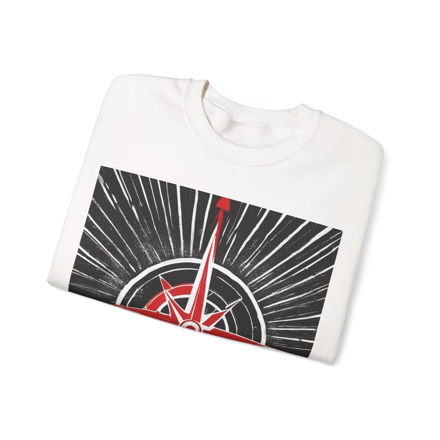 boostlete-boost-mode-icon-compass-chalk-vector-1382 — Unisex Heavy Blend Crewneck (G18000)