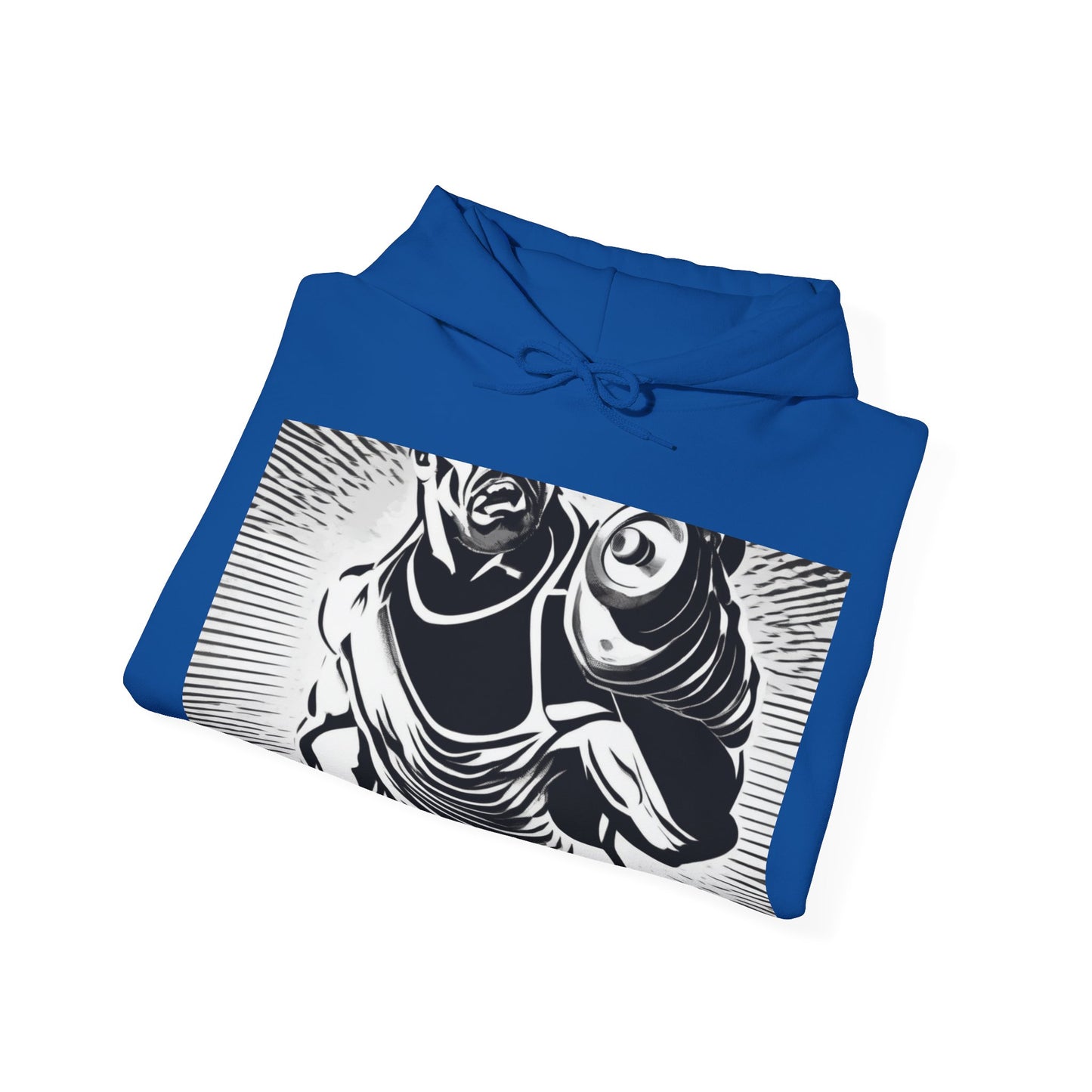 boostlete-pr-season-scene-lunge-halftone-engraved-0096 — Unisex Heavy Blend Hooded Sweatshirt (Gildan)