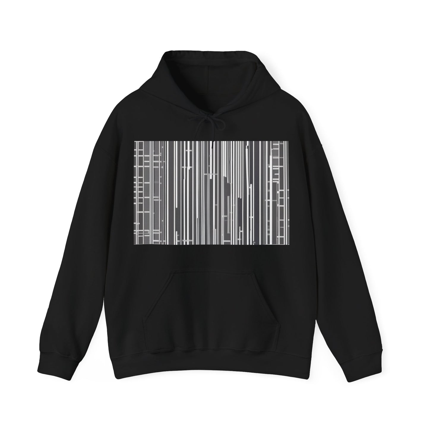 boostlete-boost-mode-pattern-barcode-blueprint-0463 — Unisex Heavy Blend Hoodie (G18500)