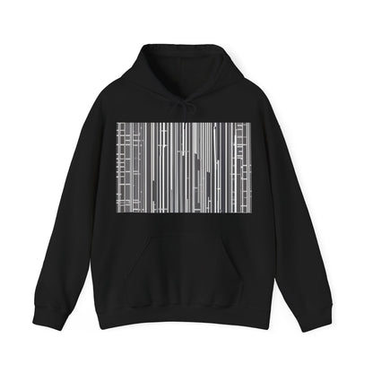 boostlete-boost-mode-pattern-barcode-blueprint-0463 — Unisex Heavy Blend Hoodie (G18500)