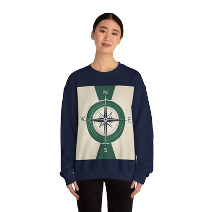 boostlete-iron-intent-icon-compass-soft-blueprint-0614 — Unisex Heavy Blend Crewneck (G18000)