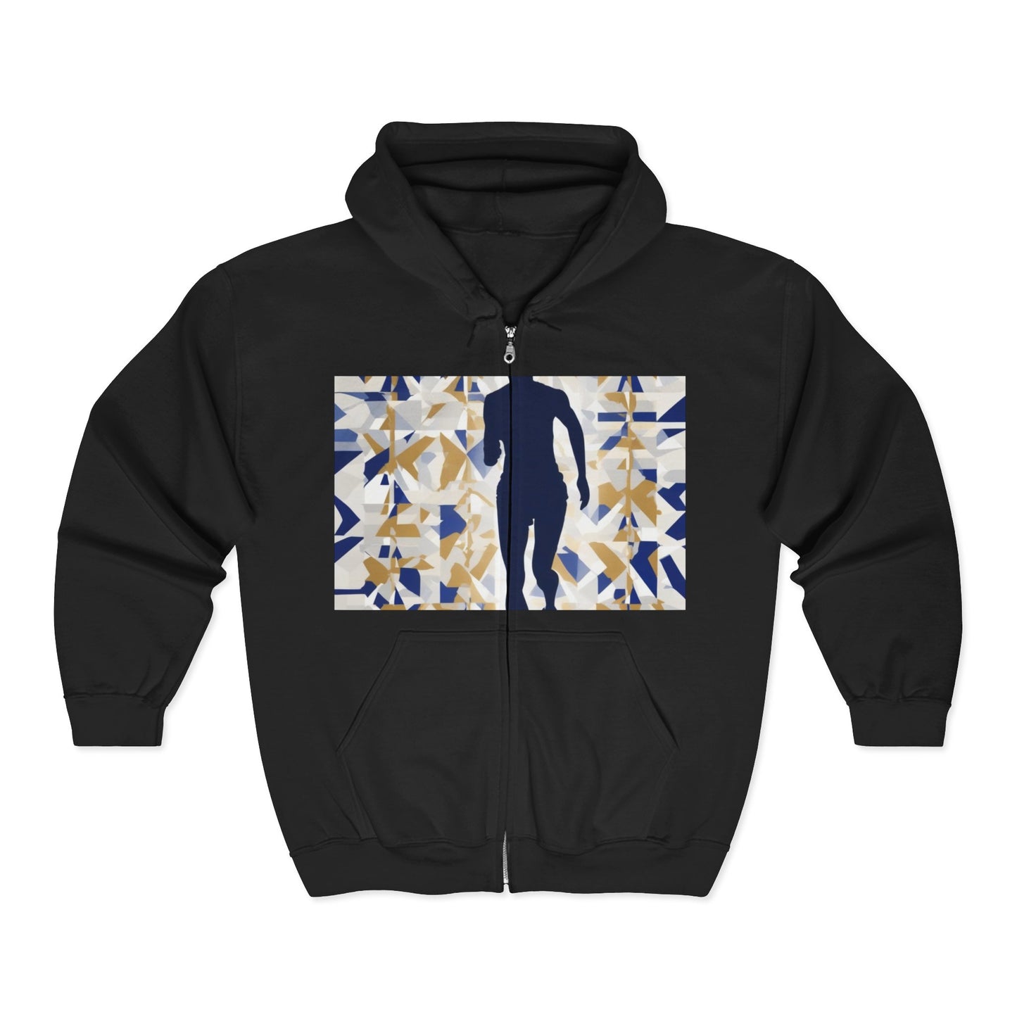 boostlete-recovery-progress-scene-marathoner-matte-geometric-0448 — Unisex Heavy Blend Full-Zip Hooded Sweatshirt