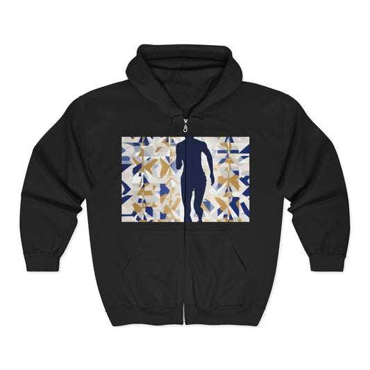 boostlete-recovery-progress-scene-marathoner-matte-geometric-0448 — Unisex Heavy Blend Full-Zip Hooded Sweatshirt
