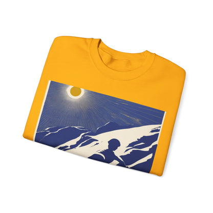 boostlete-am-crew-scene-cyclist-offset-bold-0008 — Unisex Heavy Blend Crewneck Sweatshirt (Gildan)