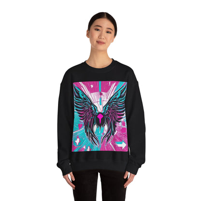 boostlete-am-crew-icon-wings-outline-line-art-0282 — Unisex Heavy Blend Crewneck Sweatshirt (Gildan)