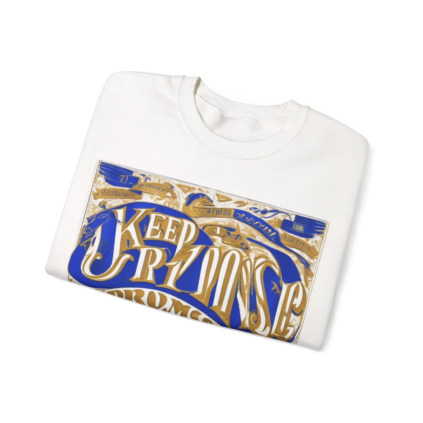 boostlete-am-crew-type-keep-the-promise-split-engraved-0101 — Unisex Heavy Blend Crewneck Sweatshirt (Gildan)