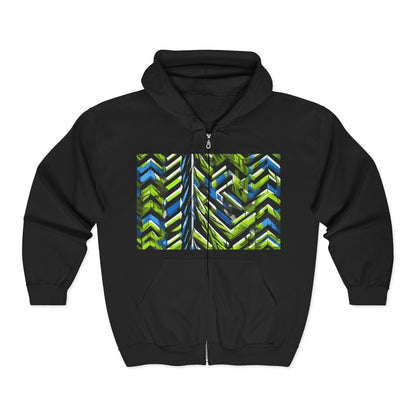 boostlete-rise-grind-pattern-chevron-isometric-0195 — Unisex Heavy Blend Full-Zip Hooded Sweatshirt