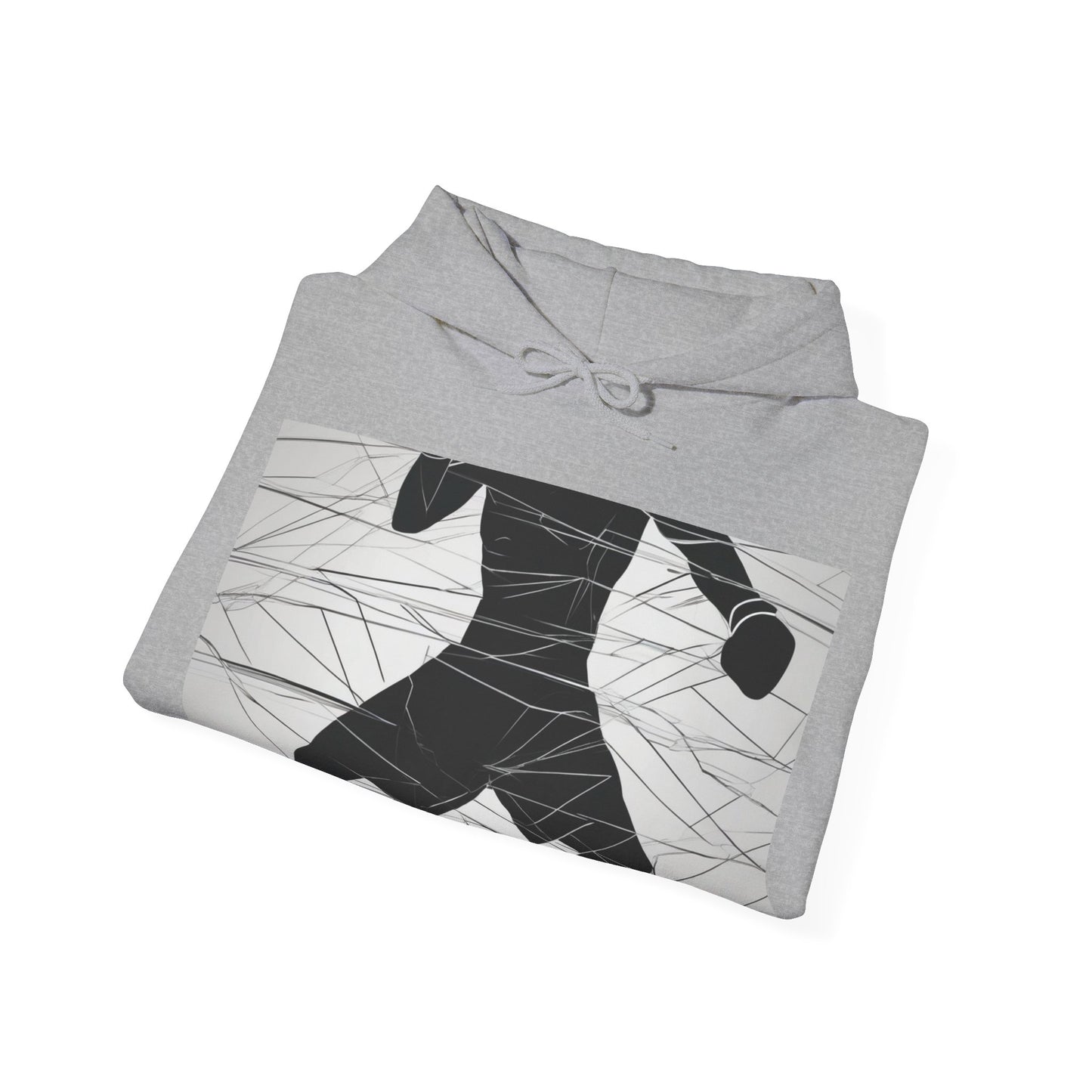 boostlete-mile-by-mile-scene-boxer-motion-geometric-0028 — Unisex Heavy Blend Hooded Sweatshirt (Gildan)