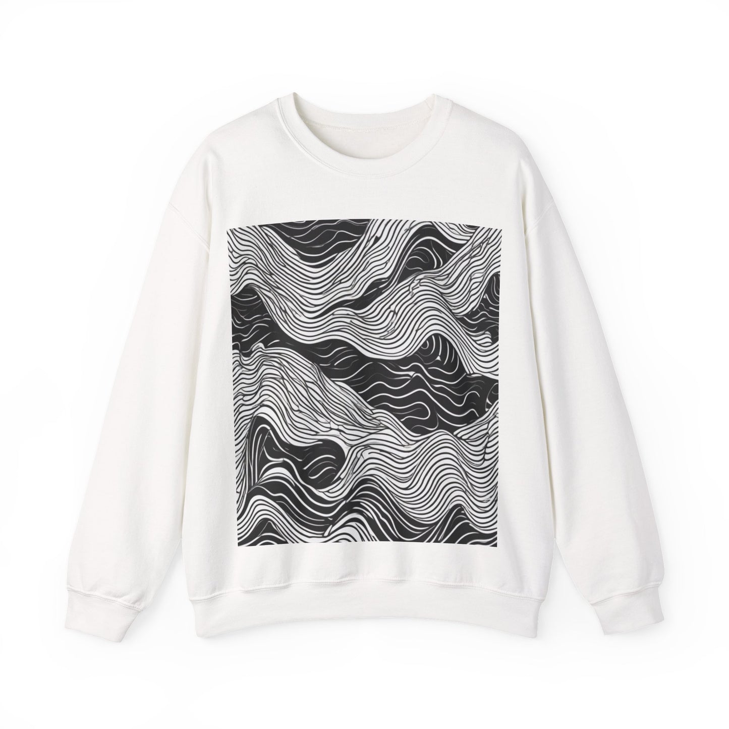 boostlete-field-day-pattern-topographic-line-art-0239 — Unisex Heavy Blend Crewneck Sweatshirt (Gildan)
