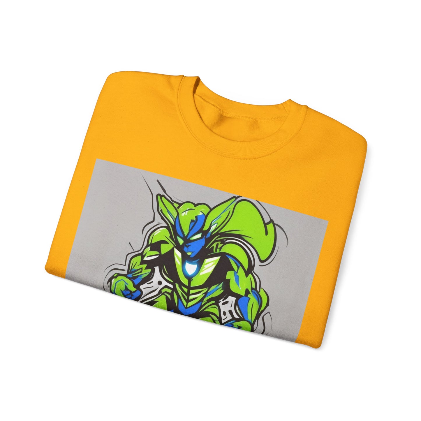 boostlete-quiet-power-type-boost-mode-on-outline-over-solid-modern-0741 — Unisex Heavy Blend Crewneck (G18000)