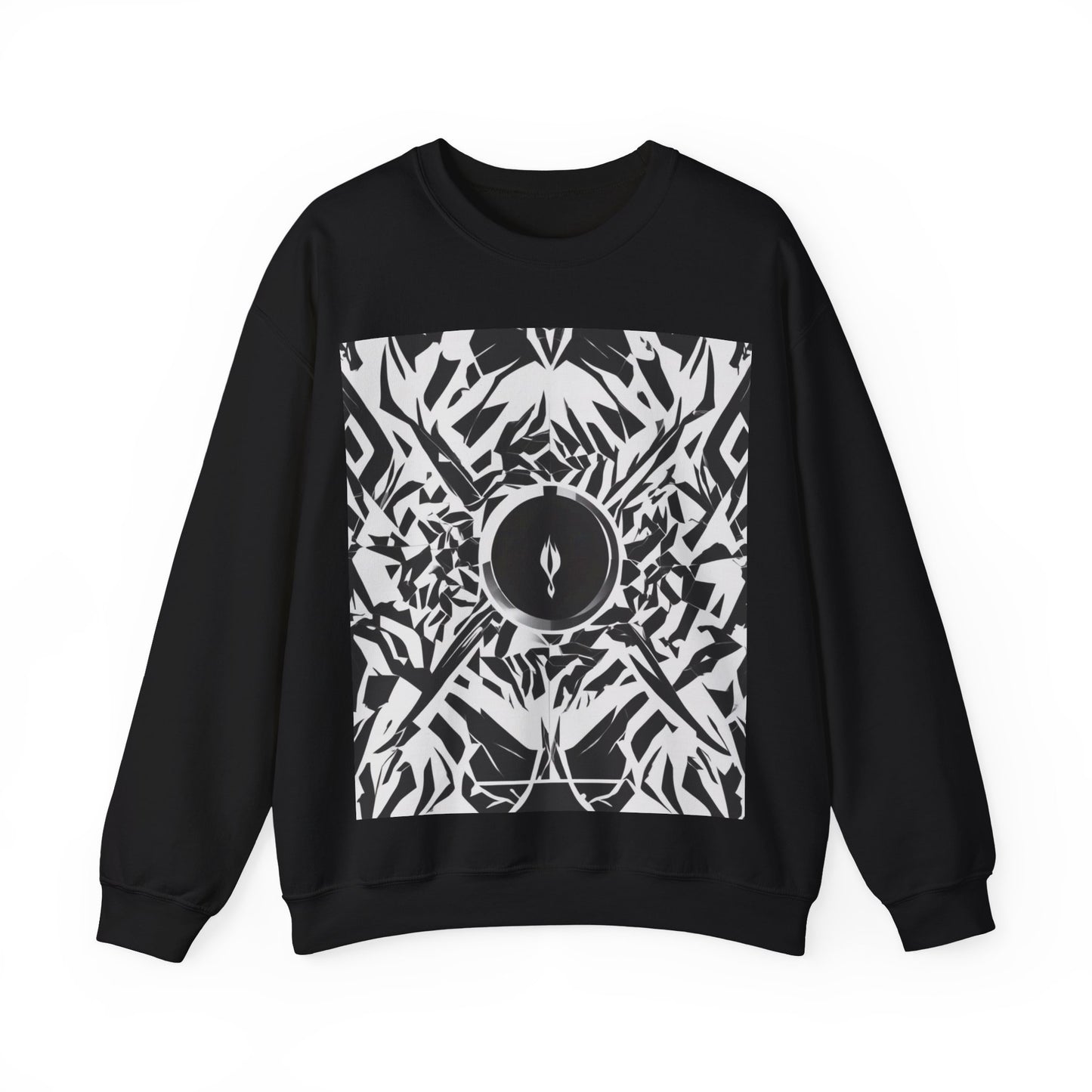 boostlete-am-crew-icon-flame-matte-geometric-0286 — Unisex Heavy Blend Crewneck Sweatshirt (Gildan)