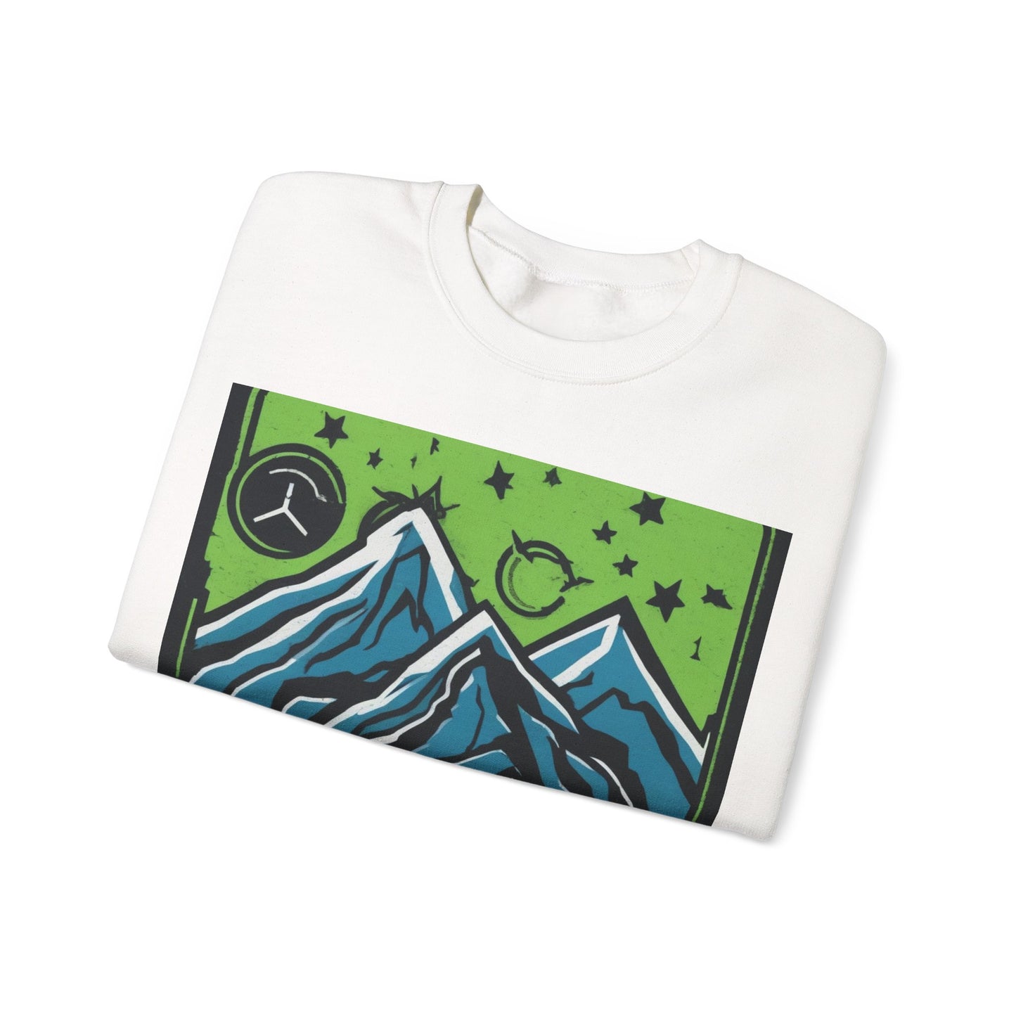 boostlete-pr-season-icon-mountain-grainy-badge-0154 — Unisex Heavy Blend Crewneck Sweatshirt (Gildan)