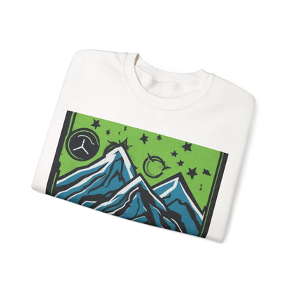 boostlete-pr-season-icon-mountain-grainy-badge-0154 — Unisex Heavy Blend Crewneck Sweatshirt (Gildan)