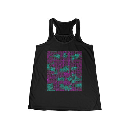 boostlete-boost-mode-pattern-plate-number-monoline-0079 — Women's Flowy Racerback Tank (B+C 8800)